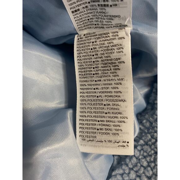 Gap Blue Sherpa Fleece Wide Collar Full Zip Long Sleeve Bomber Coat Jacket Sz S - Picture 5 of 5